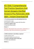 ATI TEAS 7 Comprehensive &NewLine;Test Practice Questions And &NewLine;Correct Answers &lpar;Verified &NewLine;Answers&rpar; Plus Rationales 2026 &NewLine;Q&A &vert; Instant Download Pdf
