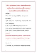 PSYC 140 DEVELOPMENTAL PSYCHOLOGY MASTERY&colon; 200 EXAM-READY QUESTIONS WITH CORRECT ANSWERS & DETAILED RATIONALES FOR MODULE 1 SUCCESS&NewLine;