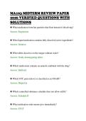 MA103 MIDTERM REVIEW PAPER&NewLine;2026 VERIFIED QUESTIONS WITH&NewLine;SOLUTIONS