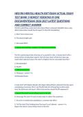 HESI RN MENTAL HEALTH EXIT EXAM ACTUAL EXAM TEST BANK &vert; 3 NEWEST VERSIONS IN ONE DOCUMENT &vert; EXAM 2026&ndash;2027 &vert; LATEST QUESTIONS AND CORRECT ANSWERS