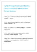 Agritechnology Industry Certification Study Guide Exam Questions With Correct Answers 