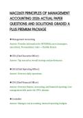 MAC2601 PRINCIPLES OF MANAGEMENT&NewLine;ACCOUNTING 2026 ACTUAL PAPER&NewLine;QUESTIONS AND SOLUTIONS GRADED A&NewLine;PLUS PREMIUM PACKAGE