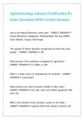 Agritechnology Industry Certification -1 Exam Questions With Correct Answers