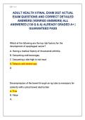 ADULT HEALTH II FINAL EXAM 2027 ACTUAL &NewLine;EXAM QUESTIONS AND CORRECT DETAILED &NewLine;ANSWERS &lpar;VERIFIED ANSWERS&rpar; ALL &NewLine;ANSWERED &lbrace;130 Q & A&rcub; ALREADY GRADED A&plus; &vert; &NewLine;GUARANTEED PASS