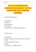 BIO 202 MIDTERM EXAM &NewLine;COMPILATION 2026&sol;2027 ACTUAL &NewLine;QUESTIONS WITH VERIFIED &NewLine;ANSWERS&period; BIO 202 MIDTERM EXAM &NewLine;COMPILATION 2026&sol;2027 ACTUAL &NewLine;QUESTIONS WITH VERIFIED &NewLine;ANSWERS&period; 