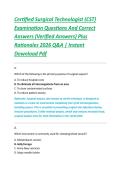 Certified Surgical Technologist &lpar;CST&rpar; &NewLine;Examination Questions And Correct &NewLine;Answers &lpar;Verified Answers&rpar; Plus &NewLine;Rationales 2026 Q&A &vert; Instant &NewLine;Download Pdf 