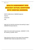 HEALTH ASSESSMENT HESI &NewLine;2026&sol;2027 ACTUAL QUESTIONS &NewLine;WITH VERIFIED ANSWERS&period; 