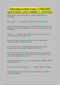 Operating Systems Exam 2 UPDATED &NewLine;QUESTIONS AND CORRECT ANSWERS