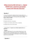 Wilkes University NSG 526 Exam 1 &ndash; Original PMHNP Exam 1 Questions and Verified Answers with Rationale 2026-2027&NewLine;