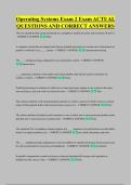 Operating Systems Exam 2 Exam ACTUAL &NewLine;QUESTIONS AND CORRECT ANSWERS