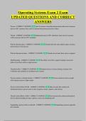 Operating Systems Exam 2 Exam &NewLine;UPDATED QUESTIONS AND CORRECT &NewLine;ANSWERS