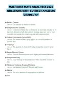 MACHINIST MATE FINAL TEST 2026&NewLine;QUESTIONS WITH CORRECT ANSWERS&NewLine;GRADED A&plus;