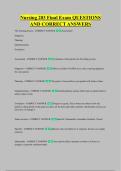 Nursing 203 Final Exam QUESTIONS &NewLine;AND CORRECT ANSWERS