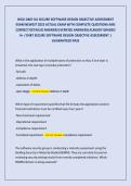 WGU D487 OA SECURE SOFTWARE DESIGN OBJECTIVE ASSESSMENT &NewLine;EXAM NEWEST 2025 ACTUAL EXAM WITH COMPLETE QUESTIONS AND &NewLine;CORRECT DETAILED ANSWERS &lpar;VERIFIED ANSWERS&rpar; ALREADY GRADED &NewLine;A&plus; &sol; D487 SECURE SOFTWARE DESIGN OBJECTIVE ASSESSMENT &vert; &NewLine;GUARANTEED PASS
