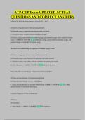 ATP-CTP Exam UPDATED ACTUAL &NewLine;QUESTIONS AND CORRECT ANSWERS