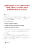 Wilkes University NSG 526 Exam 1 &ndash; Original PMHNP Exam 1 Questions and Verified Answers with Rationale 2026-2027