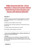 Wilkes University NSG 526 &ndash; Clinical Modalities in Advanced Psychiatric Mental Health Nursing Practice Questions and Answers with Rationale 2026-2027