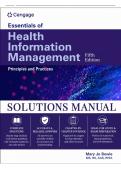 Solutions Manual for Essentials of Health Information Management&colon; Principles and Practices&comma; 5th Edition &lpar;Bowie&comma; 2022&rpar; &vert; All Chapters 1&ndash;10 Covered