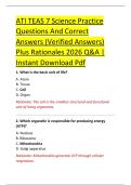 ATI TEAS 7 Science Practice &NewLine;Questions And Correct &NewLine;Answers &lpar;Verified Answers&rpar; &NewLine;Plus Rationales 2026 Q&A &vert; &NewLine;Instant Download Pdf 