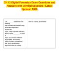 CH 12 Digital Forensics Exam Questions and&NewLine;Answers with Verified Solutions &vert; Latest&NewLine;Updated 2026