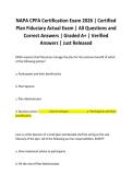 NAPA CPFA Certification Exam 2026 &vert; Certified Plan Fiduciary Actual Exam &vert; All Questions and Correct Answers &vert; Graded A&plus; &vert; Verified Answers &vert; Just Released