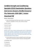 Certified Strength and Conditioning &NewLine;Specialist &lpar;CSCS&rpar; Examination Questions &NewLine;And Correct Answers &lpar;Verified Answers&rpar; &NewLine;Plus Rationales 2026 Q&A &vert; Instant &NewLine;Download Pdf 