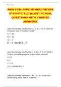 WGU C784 APPLIED HEALTHCARE &NewLine;STATISTICS 2026&sol;2027 ACTUAL &NewLine;QUESTIONS WITH VERIFIED &NewLine;ANSWERS&period; 