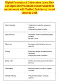 Digital Forensics & Cybercrime Laws&colon; Key&NewLine;Concepts and Procedures Exam Questions&NewLine;and Answers with Verified Solutions &vert; Latest&NewLine;Updated 2026&NewLine;
