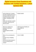 Digital forensics Exam Questions and&NewLine;Answers with Verified Solutions &vert; Latest&NewLine;Updated 2026