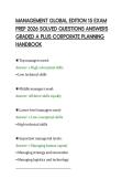 MANAGEMENT GLOBAL EDITION 15 EXAM&NewLine;PREP 2026 SOLVED QUESTIONS ANSWERS&NewLine;GRADED A PLUS CORPORATE PLANNING&NewLine;HANDBOOK
