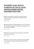 MANAGEMENT GLOBAL EDITION 15&NewLine;EXAMINATION TEST 2026 FULL SOLVED&NewLine;QUESTIONS ANSWERS STRATEGIC&NewLine;MANAGEMENT REVIEW SHEET&NewLine;