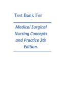 Accredited Test Bank for Medical-Surgical Nursing&colon; Concepts & Practice 3rd Edition by Susan C&period; deWit&comma; Holly Stromberg & Carol Dallred &vert; Complete Chapters 1&ndash;48 &vert; Verified Questions & Answers