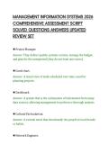 MANAGEMENT INFORMATION SYSTEMS 2026&NewLine;COMPREHENSIVE ASSESSMENT SCRIPT&NewLine;SOLVED QUESTIONS ANSWERS UPDATED&NewLine;REVIEW SET