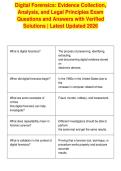 Digital Forensics Quiz 9-12 Exam Questions&NewLine;and Answers with Verified Solutions &vert; Latest&NewLine;Updated 2026