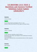 US HISTORY 2111 TEST 3&NewLine;Questions and Answers Verified&NewLine;Solutions Latest Update&NewLine;&lpar;2026&sol;2027&rpar;