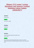 History 2111 exam 1 review&NewLine;Questions and Answers Verified&NewLine;Solutions Latest Update&NewLine;&lpar;2026&sol;2027&rpar;