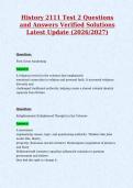 History 2111 Test 2 Questions&NewLine;and Answers Verified Solutions&NewLine;Latest Update &lpar;2026&sol;2027&rpar;