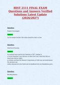 HIST 2111 FINAL EXAM&NewLine;Questions and Answers Verified&NewLine;Solutions Latest Update&NewLine;&lpar;2026&sol;2027&rpar;
