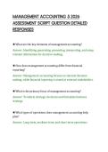 MANAGEMENT ACCOUNTING 5 2026&NewLine;ASSESSMENT SCRIPT QUESTION DETAILED&NewLine;RESPONSES