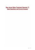 New Jersey Water Treatment Operator T1 Exam Questions and Correct Answers