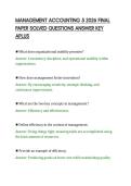 MANAGEMENT ACCOUNTING 5 2026 FINAL&NewLine;PAPER SOLVED QUESTIONS ANSWER KEY&NewLine;APLUS