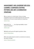 MANAGEMENT AND LEADERSHIP HESI 2026&NewLine;LEARNING COMPANION STAFFING&NewLine;PATTERNS AND UNIT COORDINATION&NewLine;STRATEGIES