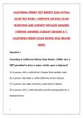CALIFORNIA DMV PERMIT TEST MASTERY&colon; 550 ACTUAL EXAM QUESTIONS WITH CORRECT ANSWERS & DETAILED RATIONALES FOR DRIVER'S LICENSE SUCCESS&NewLine;