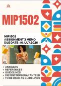 MIP1502 Assignment 2 &lbrace;Complete Answers - Due Date 10 July 2026&rcub;