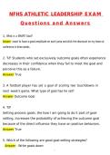 NFHS Athletic Leadership Newest 2026 Actual Questions and Correct Answers &lpar;Latest 2026 &sol; 2027 Update&rpar; Graded A&plus; 100&percnt; Guarantee Verified by Experts