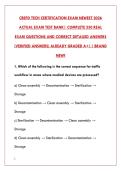 CBSPD TECH CERTIFICATION MASTERY&colon; 200 ACTUAL TEST BANK QUESTIONS WITH CORRECT ANSWERS & DETAILED RATIONALES FOR STERILE PROCESSING SUCCESS&NewLine;