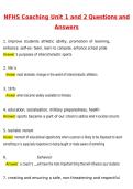 NFHS Coaching unit 1 and 2 Newest 2026 Actual Questions and Correct Answers &lpar;Latest 2026 &sol; 2027 Update&rpar; Graded A&plus; 100&percnt; Guarantee Verified by Experts