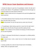 NFHS Soccer Exam Newest 2026 Actual Questions and Correct Answers &lpar;Latest 2026 &sol; 2027 Update&rpar; Graded A&plus; 100&percnt; Guarantee Verified by Experts