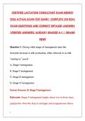 CERTIFIED LACTATION CONSULTANT EXAM MASTERY&colon; 350 ACTUAL TEST BANK QUESTIONS WITH CORRECT ANSWERS & DETAILED RATIONALES FOR IBCLC SUCCESS&NewLine;