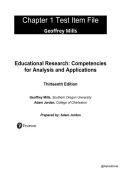 Test Bank for Educational Research&colon; Competencies for Analysis and Applications &lbrack;13th Edition&rsqb; by Geoffrey E&period; Mills & L&period; R&period; Gay&period; All chapters are included&period;